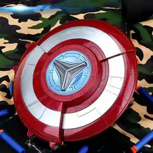 ShieldBlaster™ Captain America Shield Launcher – Soft Bullet Toy Gun + Kids Helmet & Mask