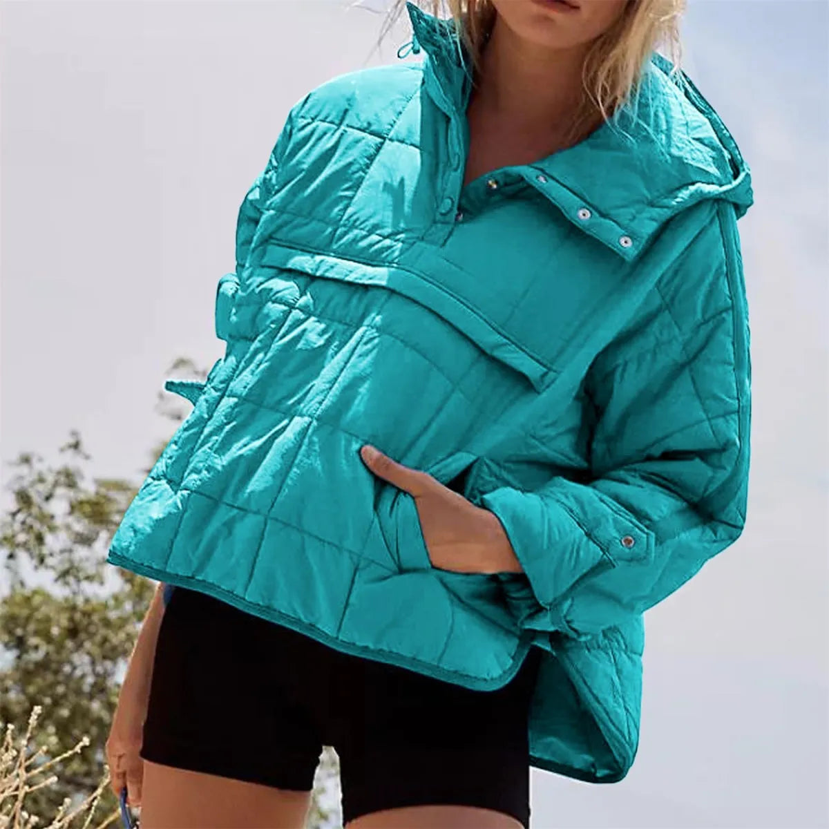 FlexiHood™ Solid Color Hooded Cotton Jacket