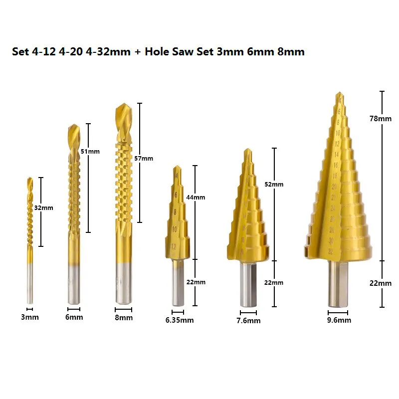 DrillPower™ High-Speed Steel Step Drill & Hole Saw Set