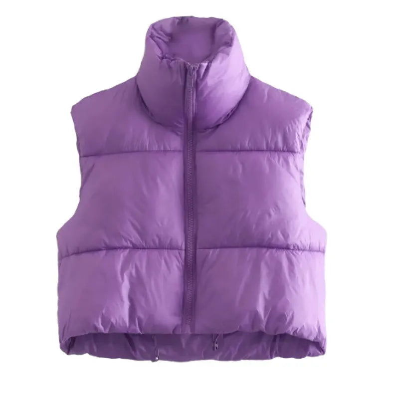StyleCoton™ Women’s Cotton Vest with Zipper & Stand-Up Collar