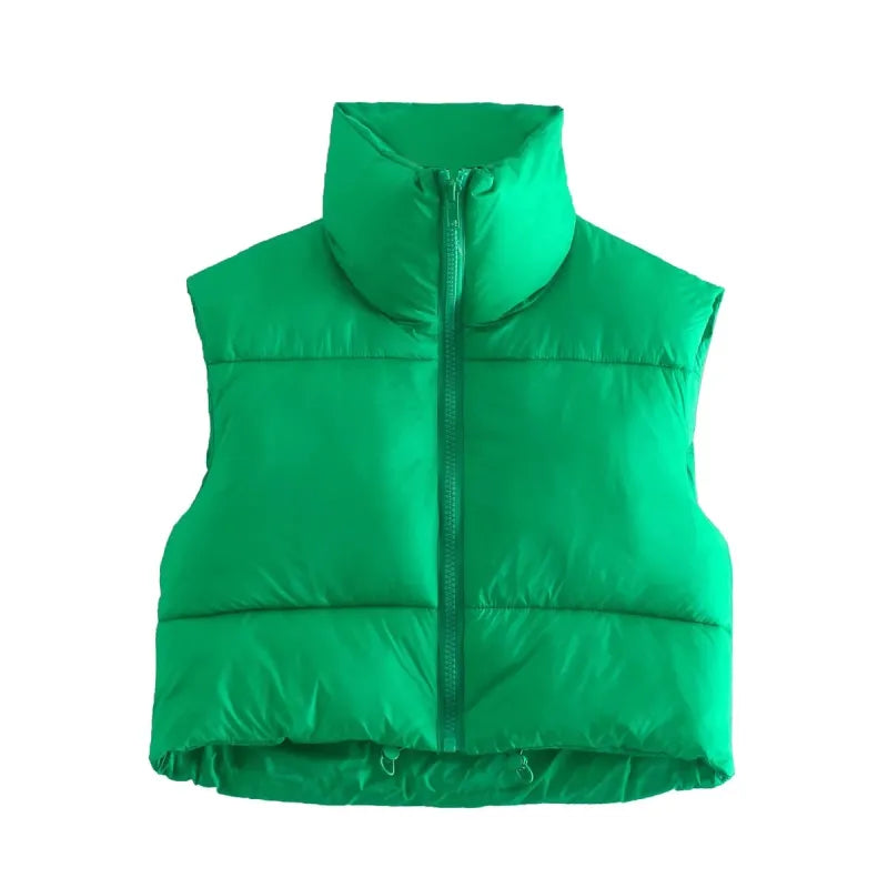 StyleCoton™ Women’s Cotton Vest with Zipper & Stand-Up Collar