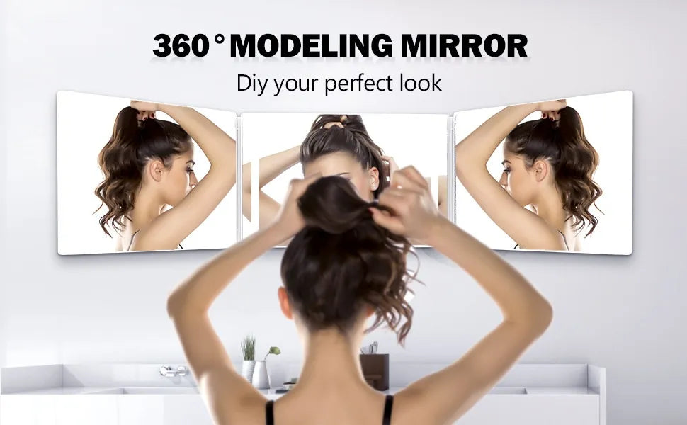 🪞 TrueView™ 3-Way LED Touch Grooming Mirror